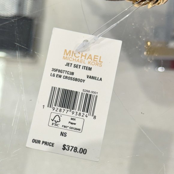 Michael Kors Jet Set Item Crossbody Bag + Card Case Wallet Landyard MK Vanilla - Picture 10 of 14